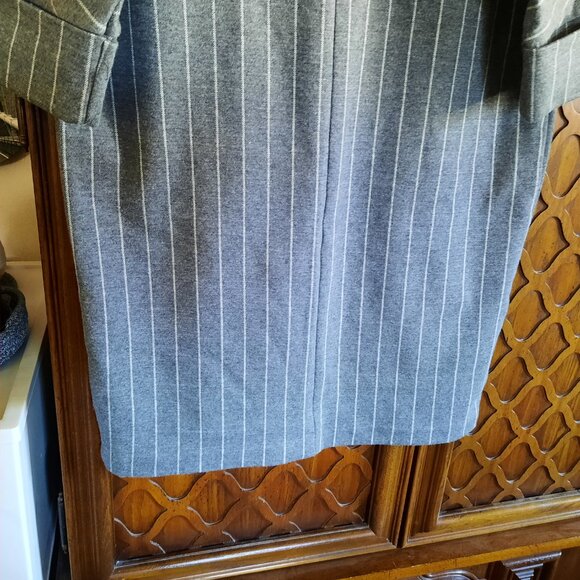ZARA Gray Pinstripe Dolman Sleeve Pocket Cocoon Tunic Shift Dress - Size S - Picture 12 of 16